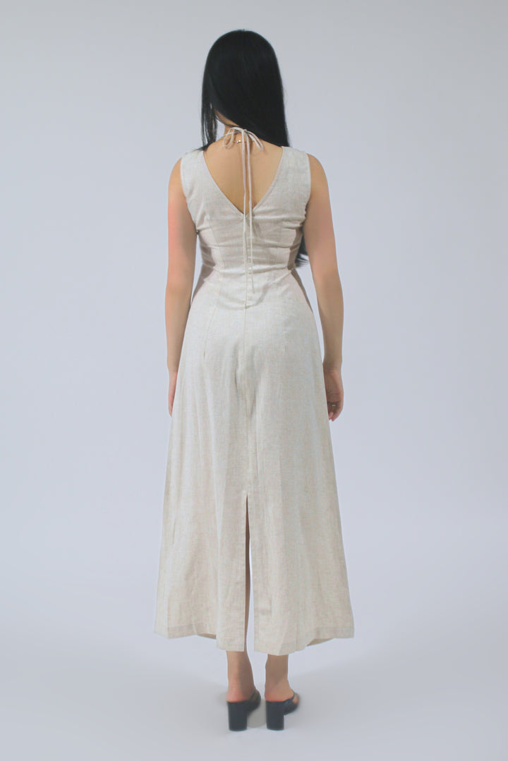 Riley 100% Linen Split Maxi Dress