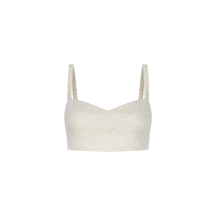 Linen Sweetheart Bralette/ Crop Top | Viviane
