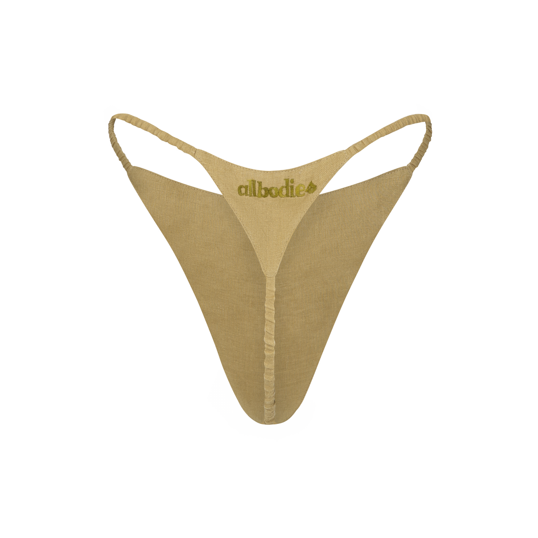 Linen Thong | 100% Flax Linen Underwear (Jasmine)