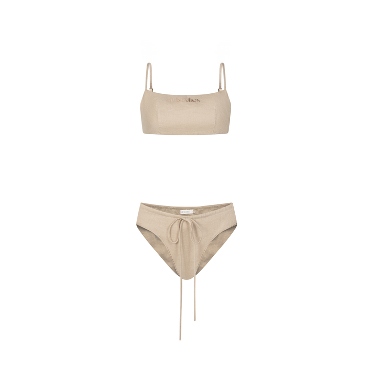 100% Linen Women's Everyday Bralette & Cheeky Panty Set