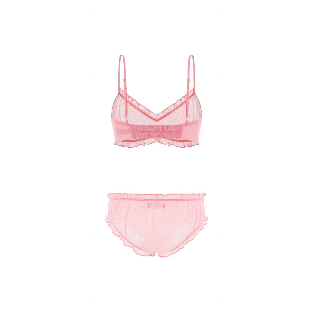 100% Sheer Linen Bralette & Panty/ Underwear Set (Bella)