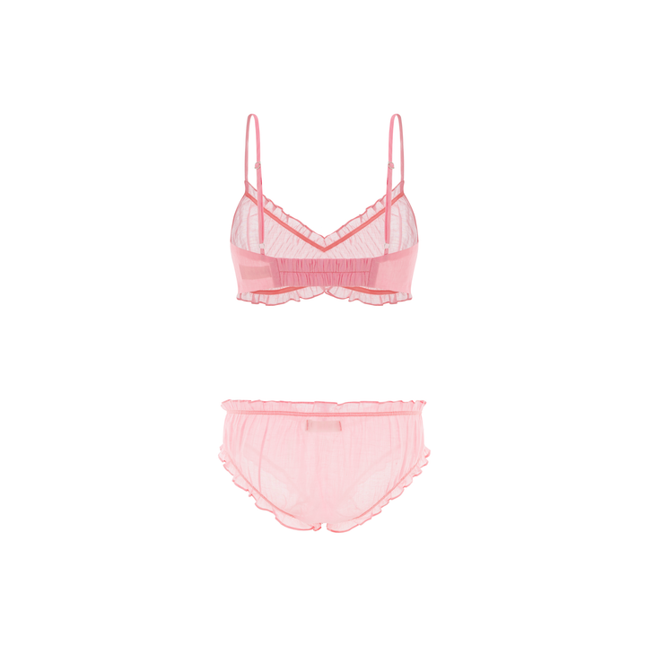 100% Sheer Linen Bralette & Panty/ Underwear Set (Bella)