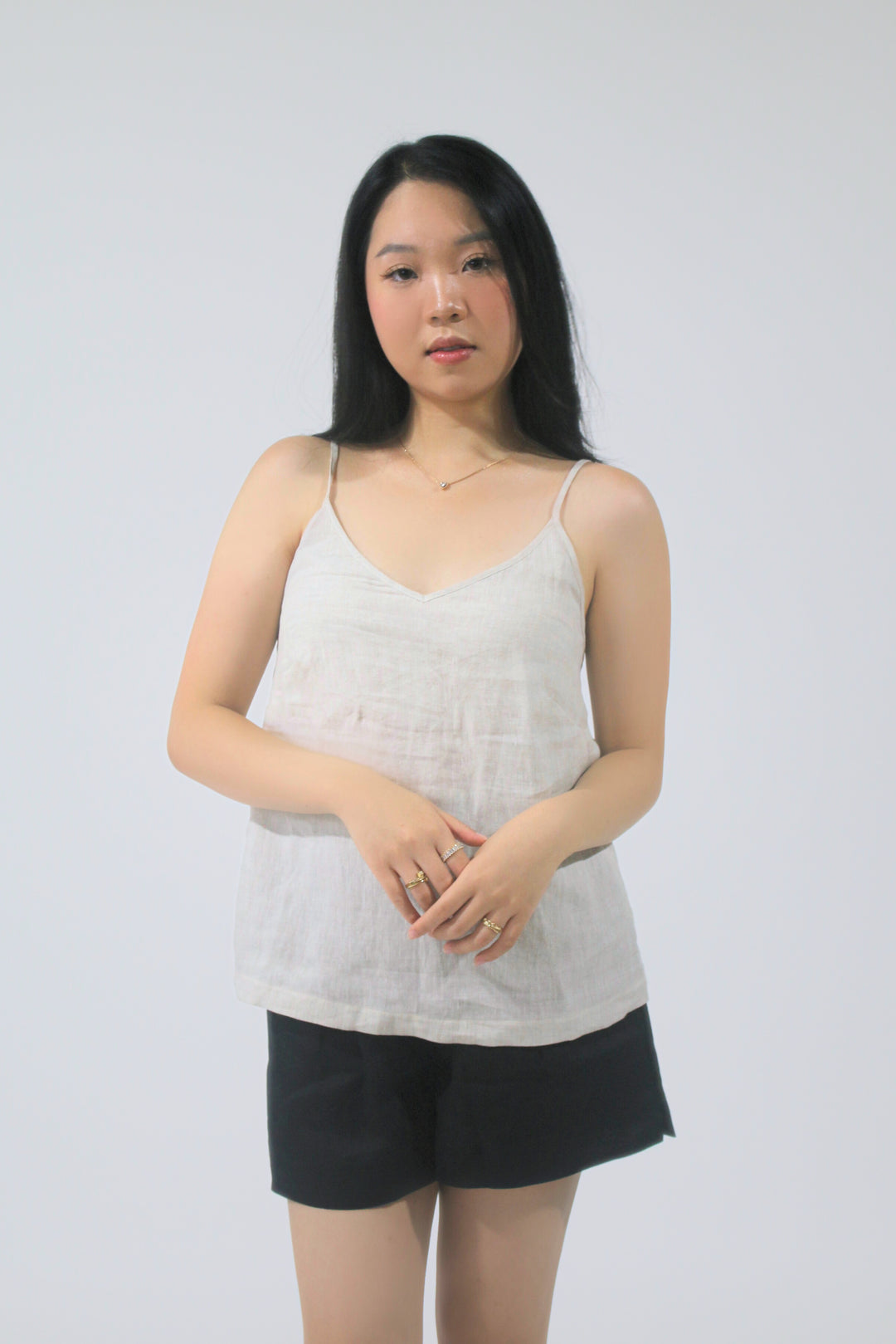 Kathy 100% Linen V-Neck Top