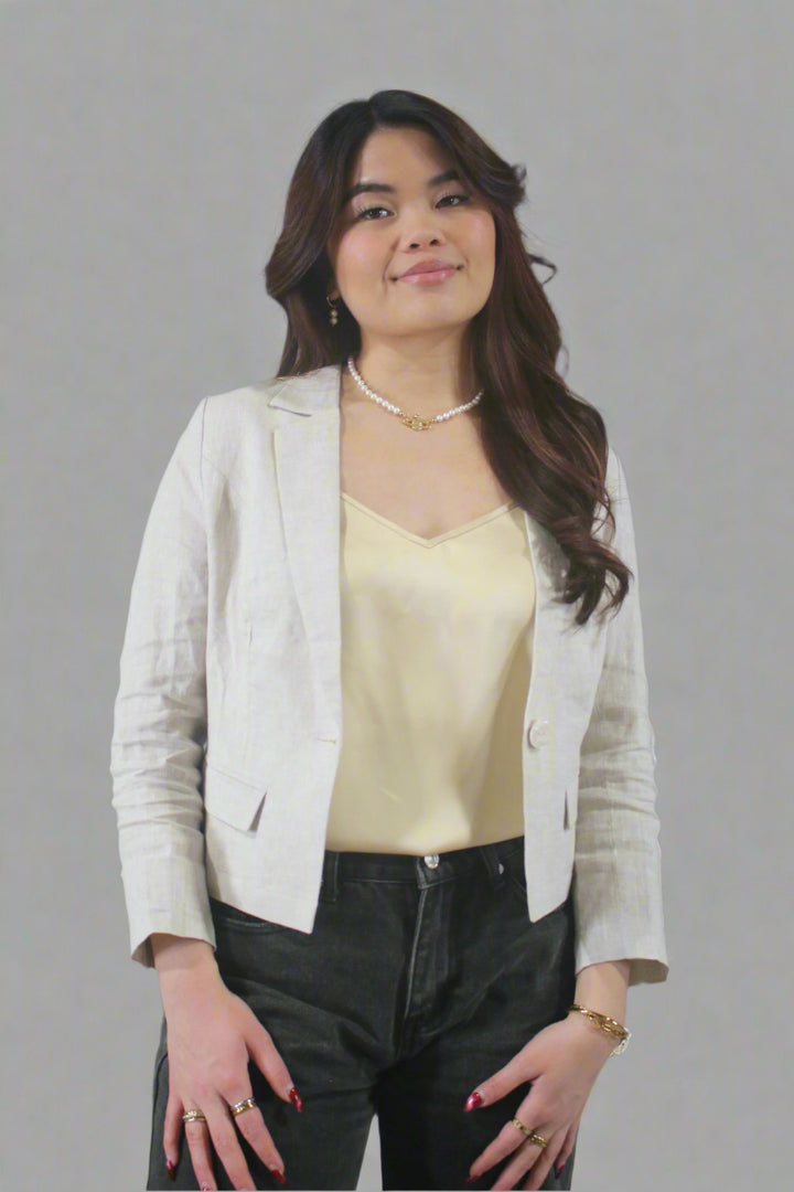 All Bodies 100% Linen Cropped Blazer