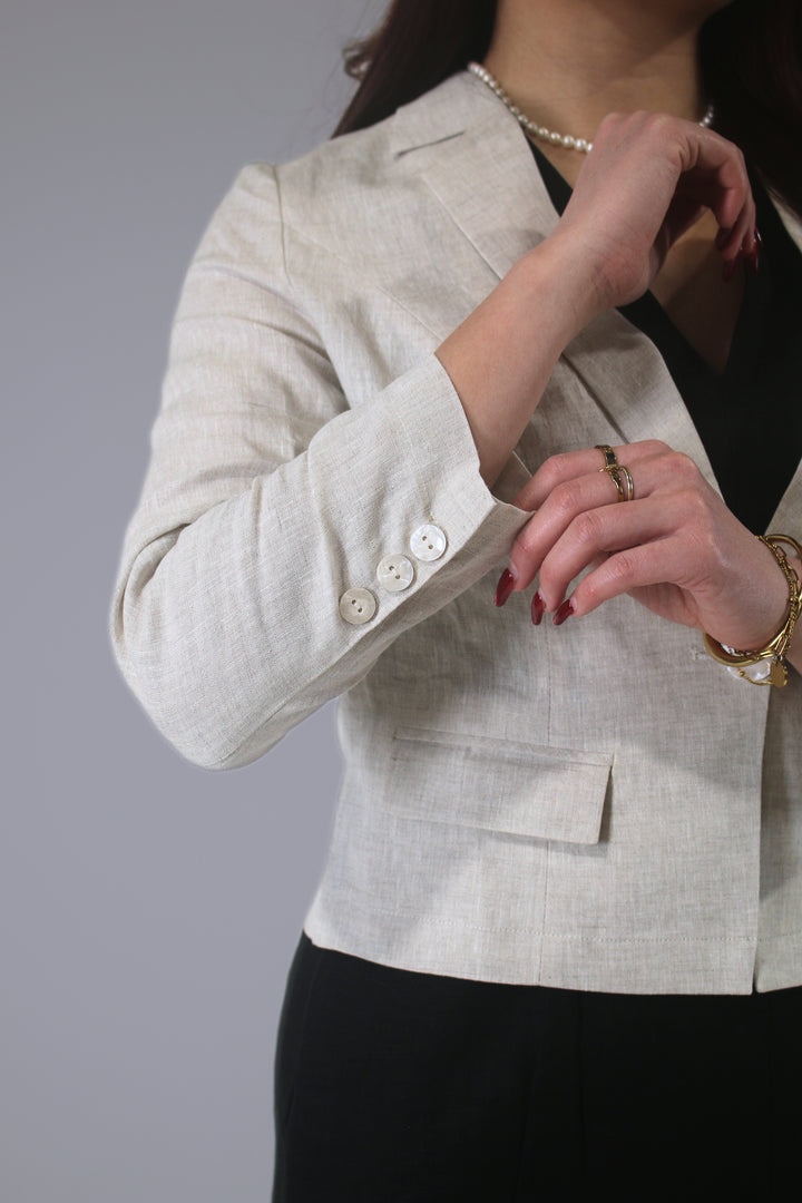 All Bodies 100% Linen Cropped Blazer
