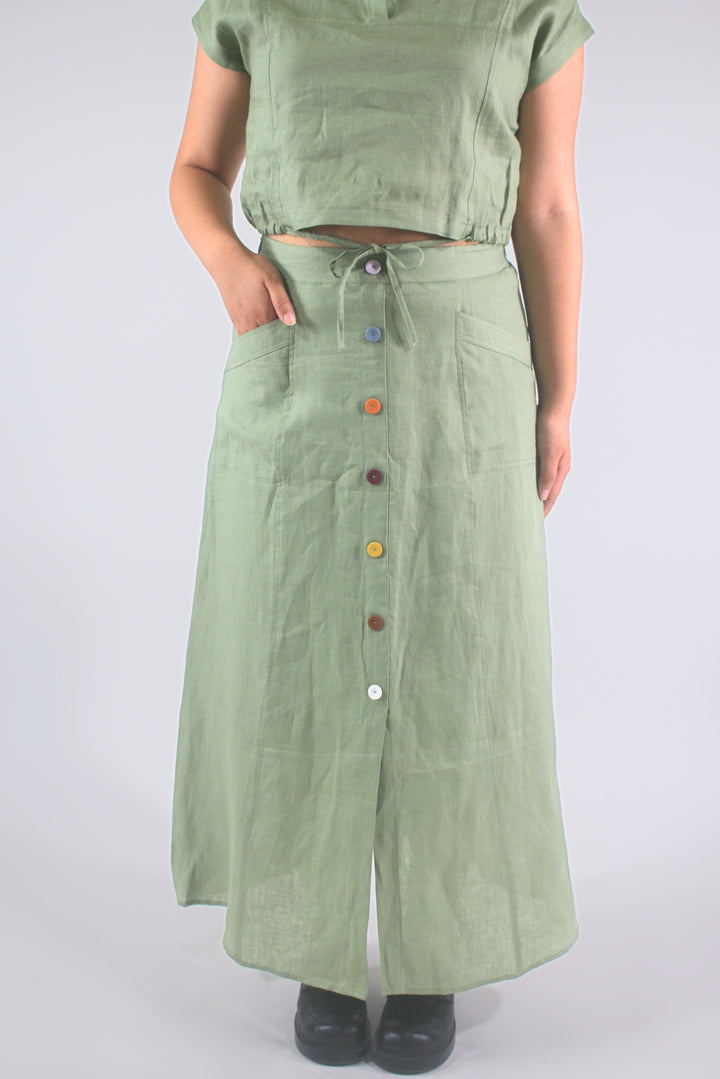 Cindy 100% Linen Maxi Skirt