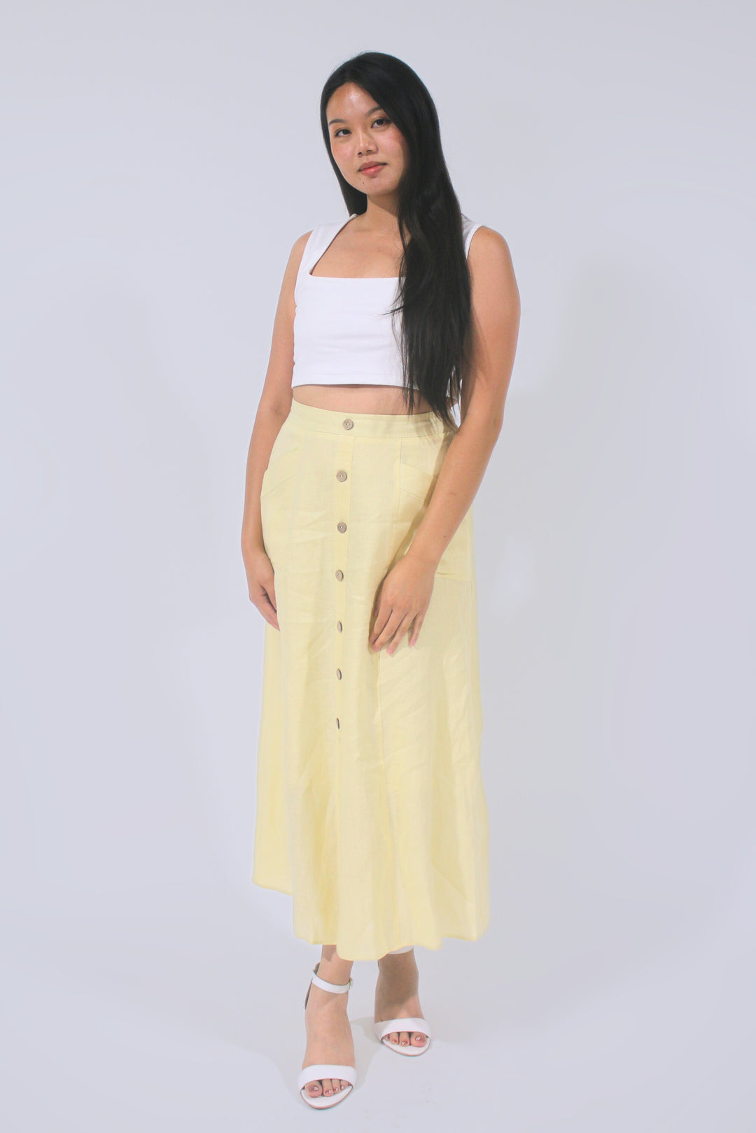 Cindy 100% Linen Maxi Skirt