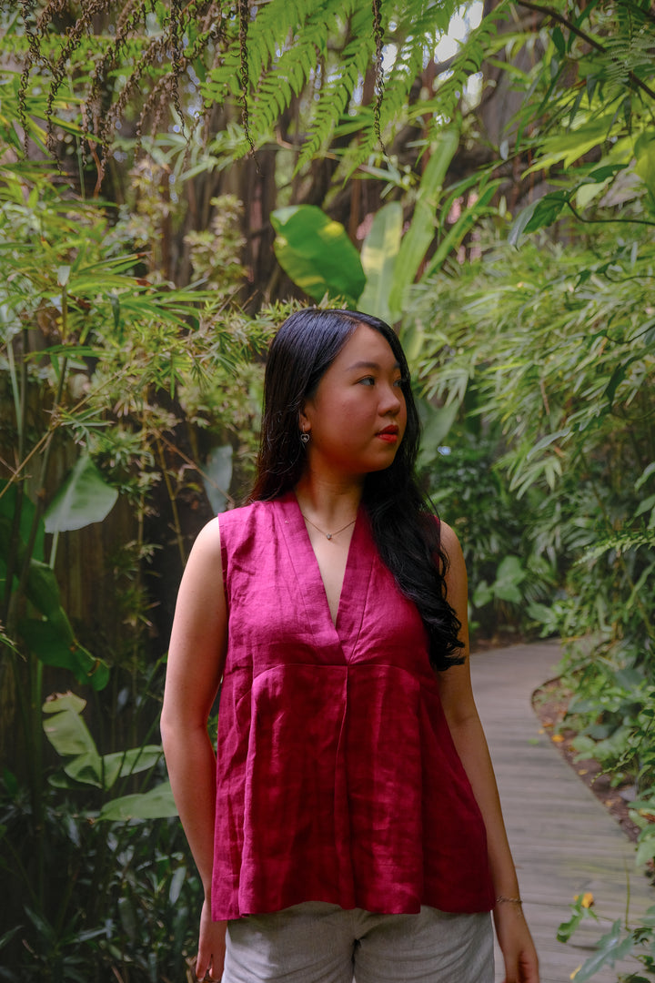 Demi 100% Linen Sleeveless Top