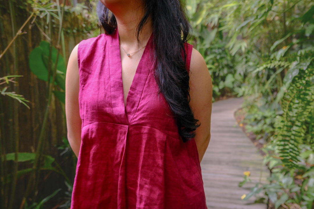 Demi 100% Linen Sleeveless Top