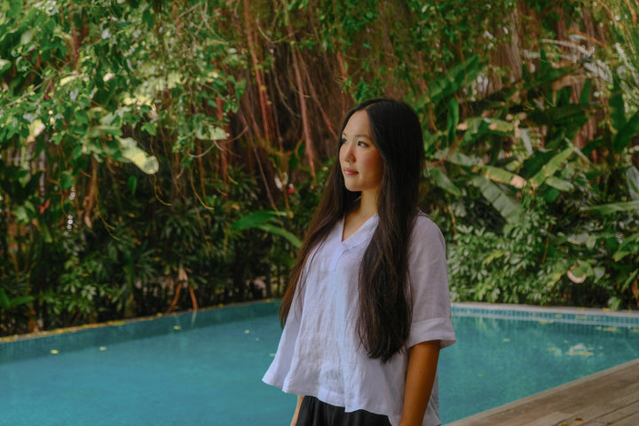 Sophie Timeless 100% Linen V-Neck Top