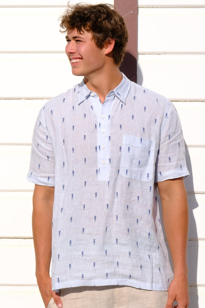 Men's 100% Linen Polo