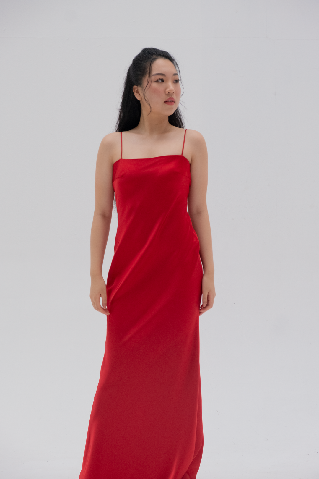 Simple Silk Maxi Gown Red / M Simple Silk Maxi Gown Red / M