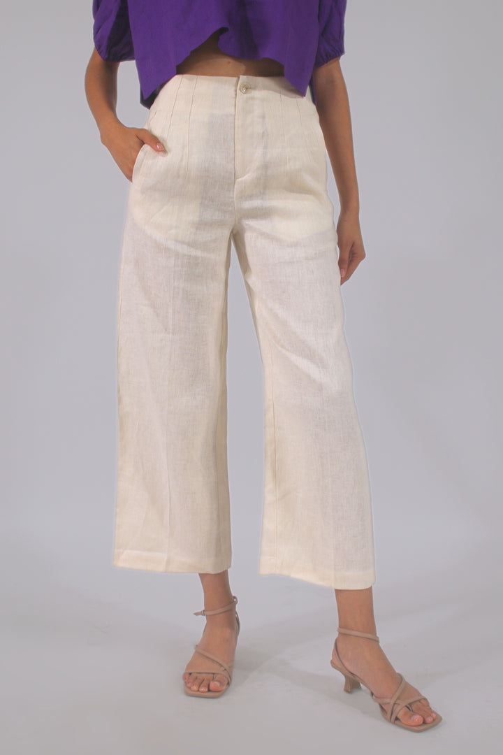 Eleanor 100% Linen Cropped Pant