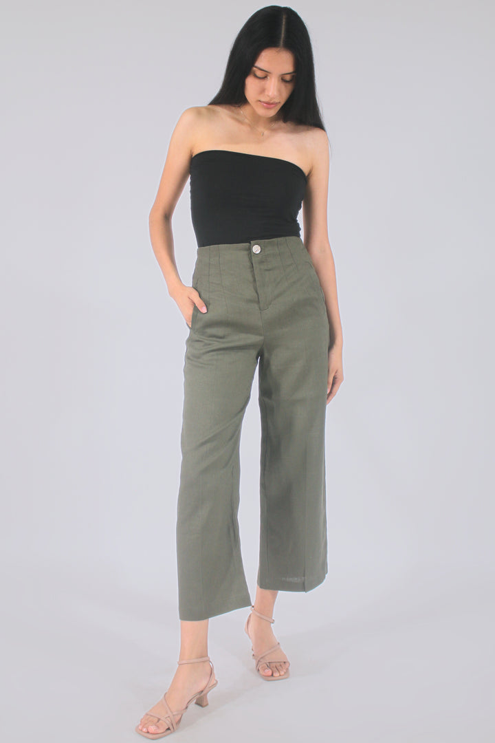 Eleanor 100% Linen Cropped Pant