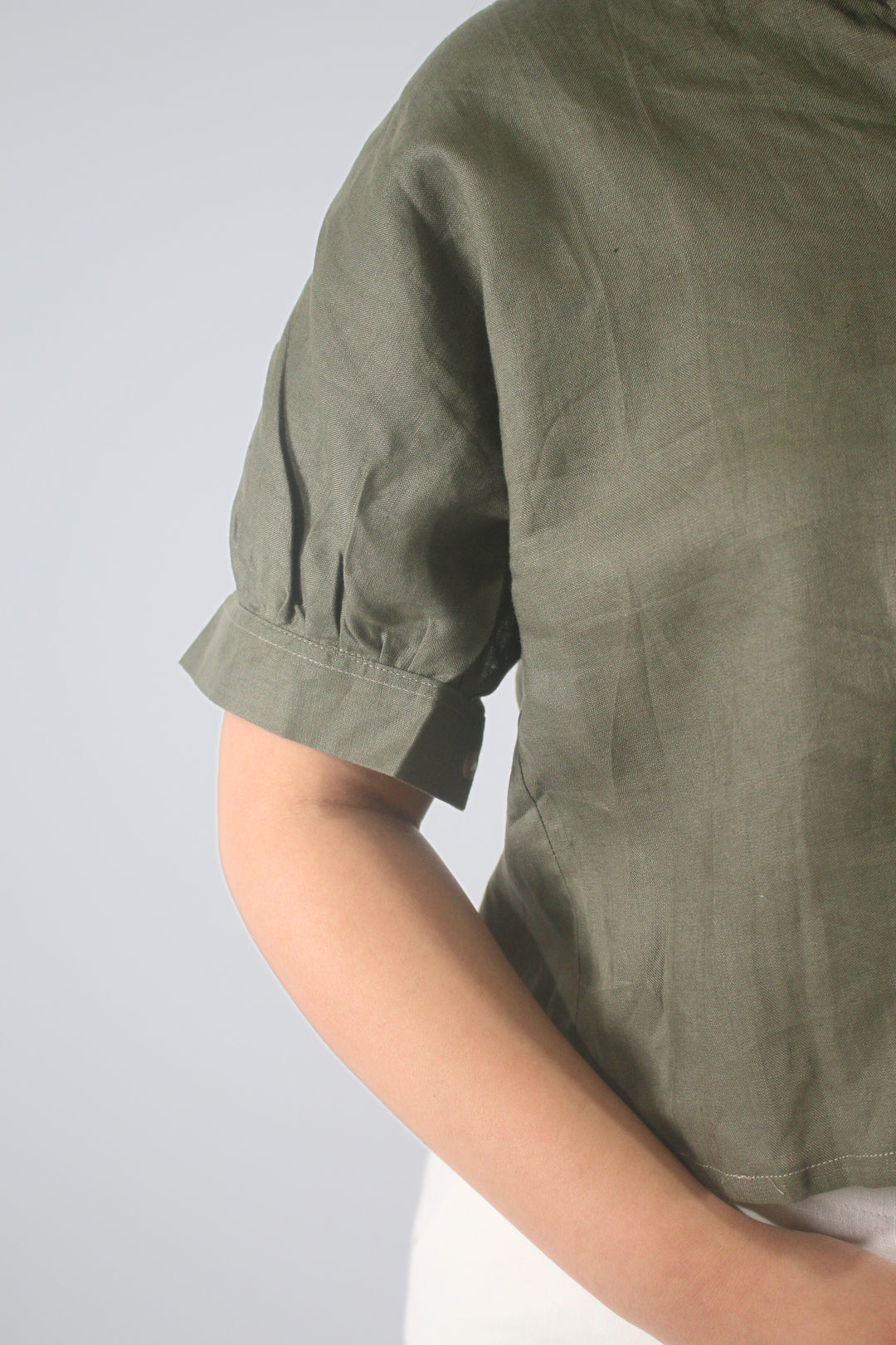 Grace 100% Linen Button Up Tee