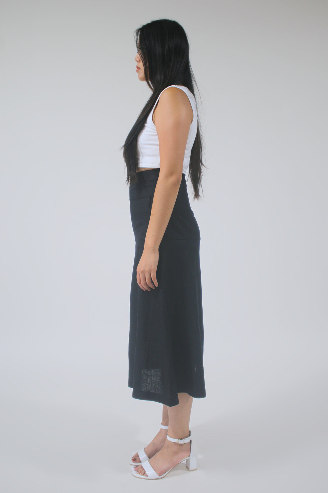 Helen 100% Linen Midi Skirt