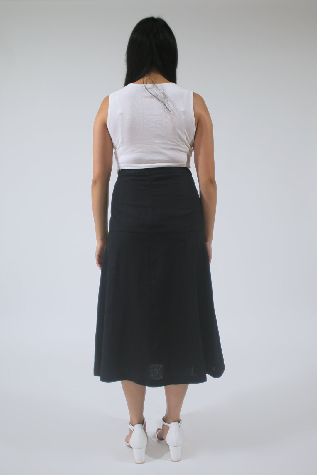 Helen 100% Linen Midi Skirt