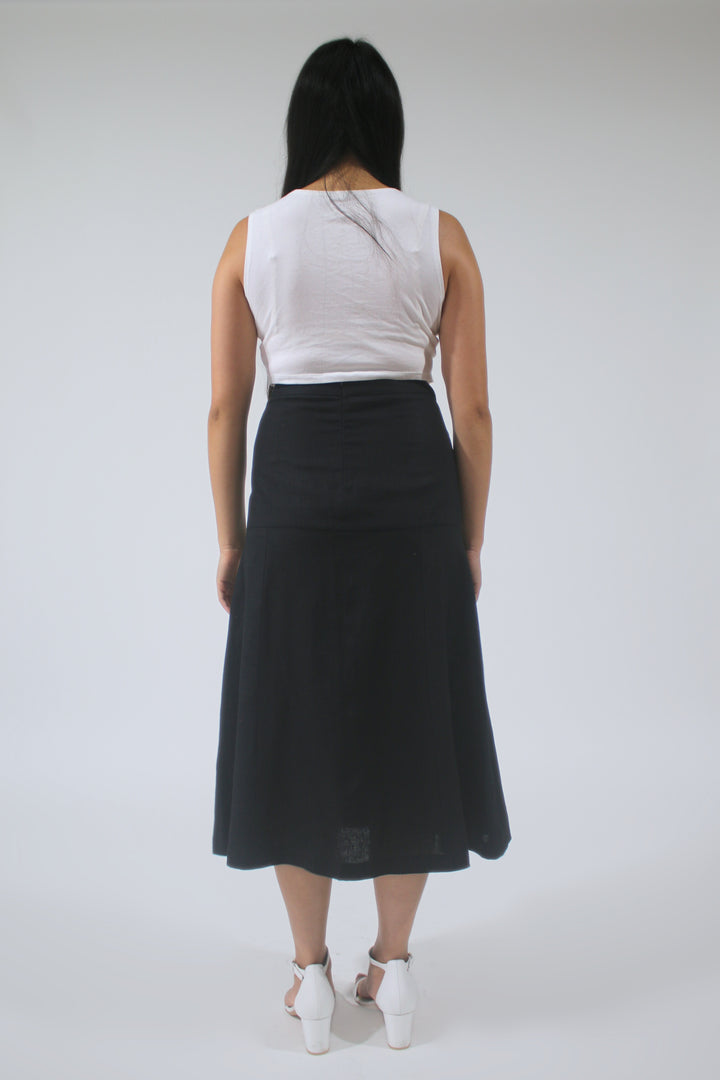 Helen 100% Linen Midi Skirt