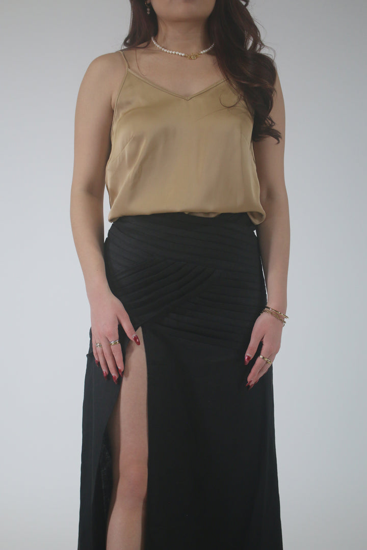 Anastasia 100% Linen Maxi Slit Skirt