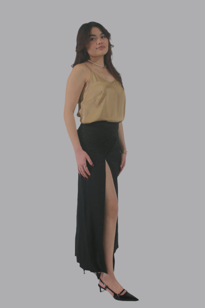 Anastasia 100% Linen Maxi Slit Skirt