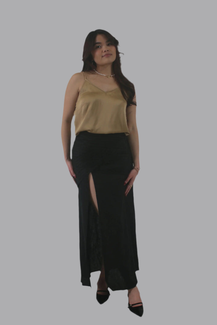 Anastasia 100% Linen Maxi Slit Skirt
