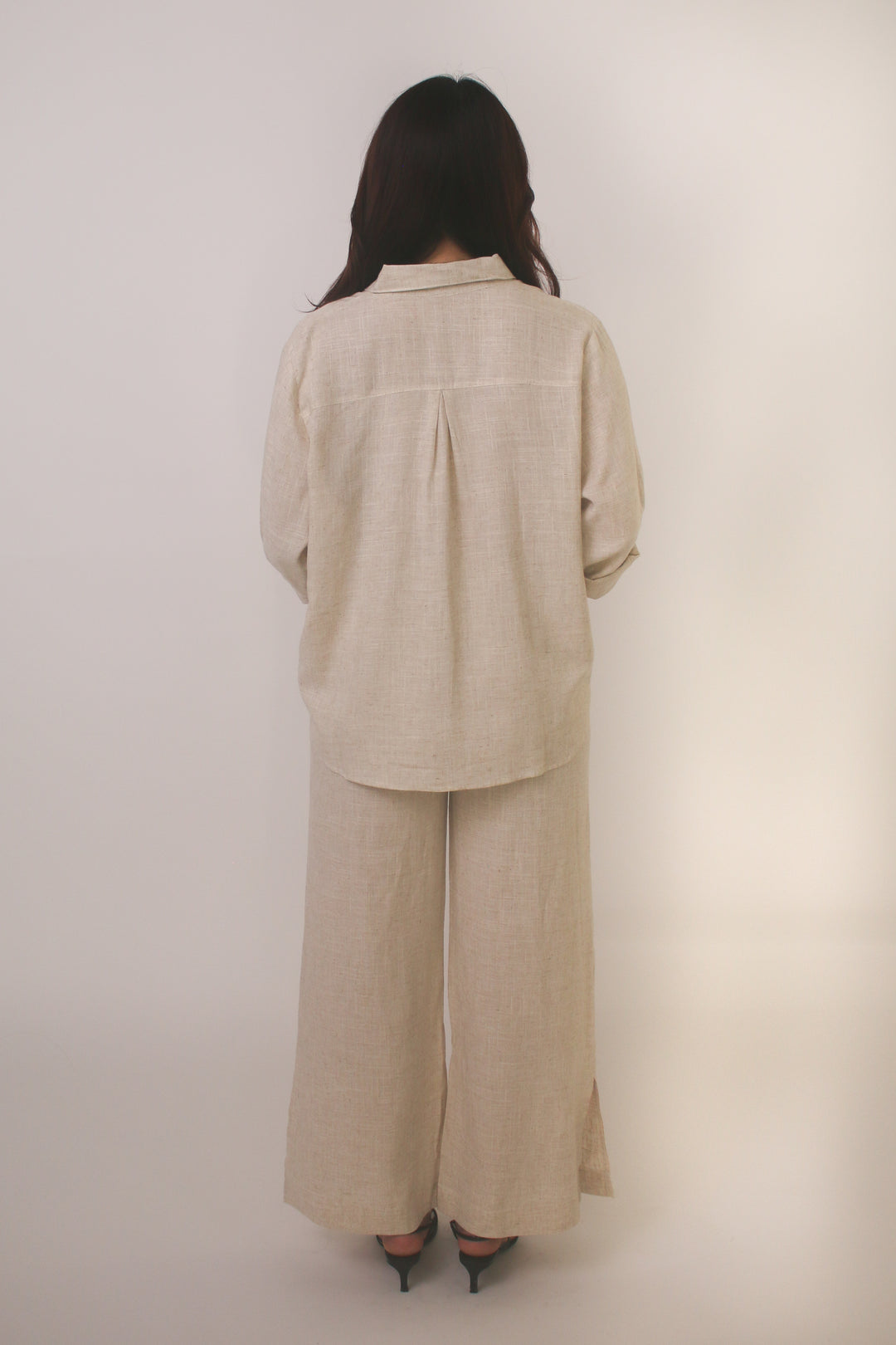 Classic Linen Blend Button-Down Set