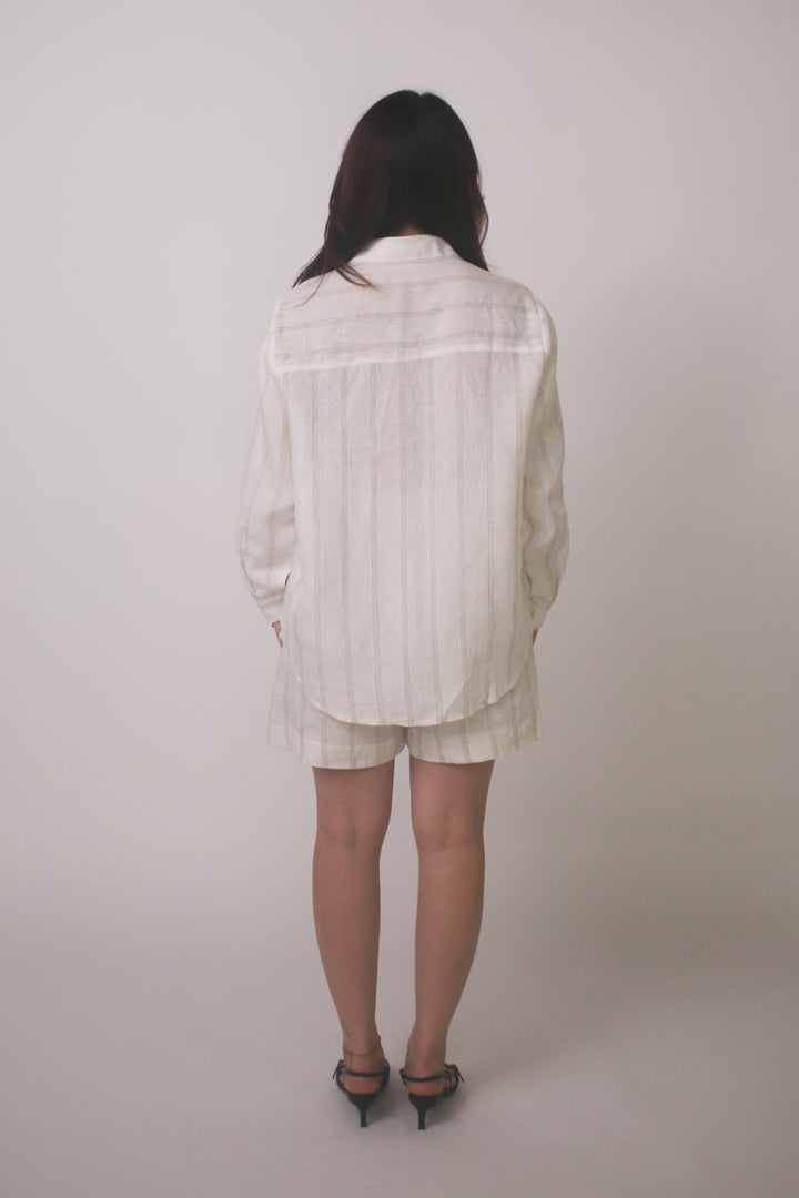 Hamptons 100% Linen Matching Short Set