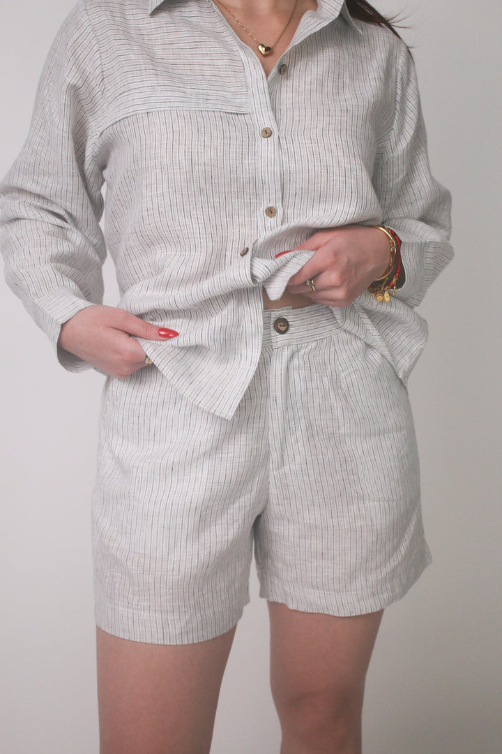 Hamptons 100% Linen Matching Short Set