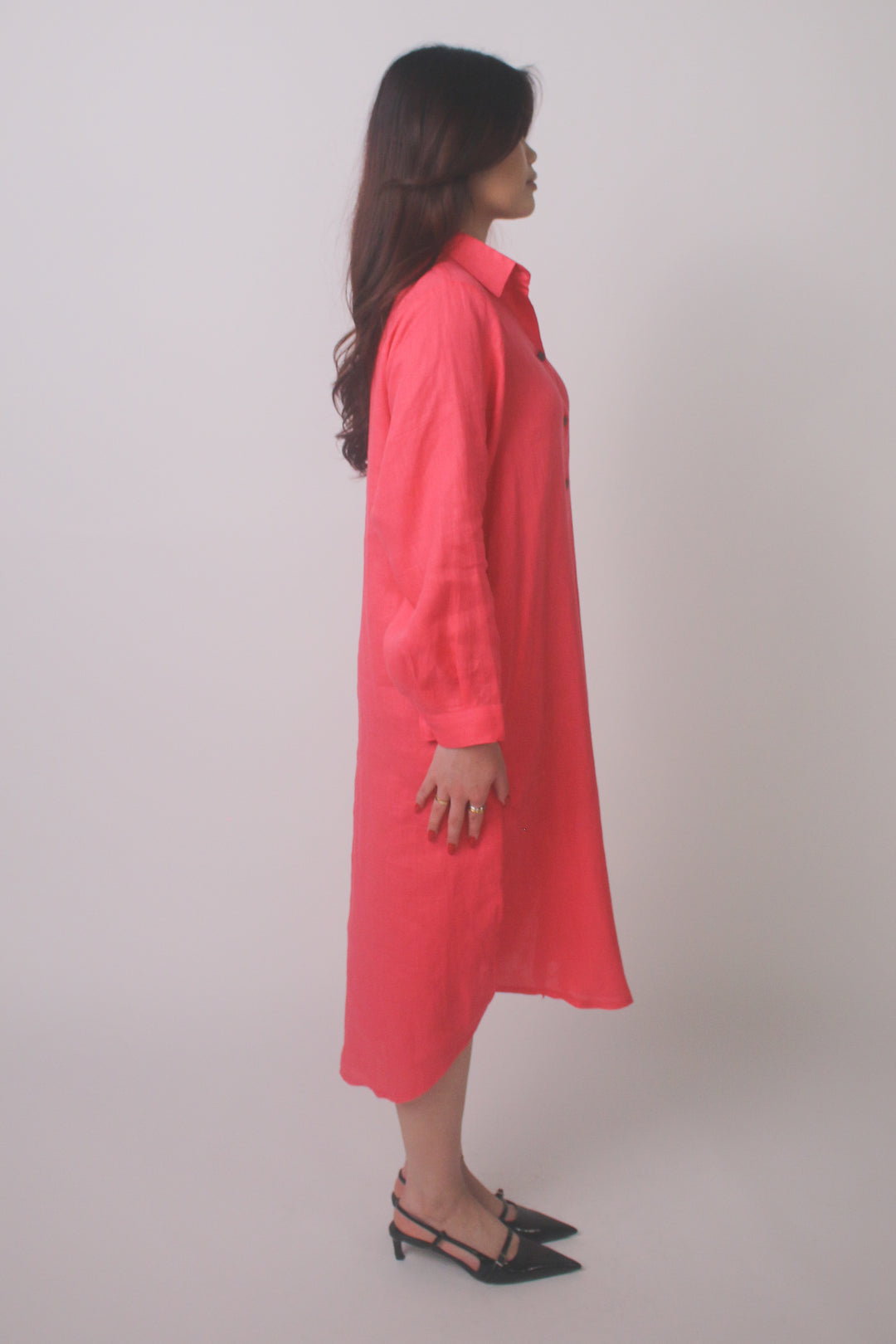 Relaxed 100% Linen Shirt Dress