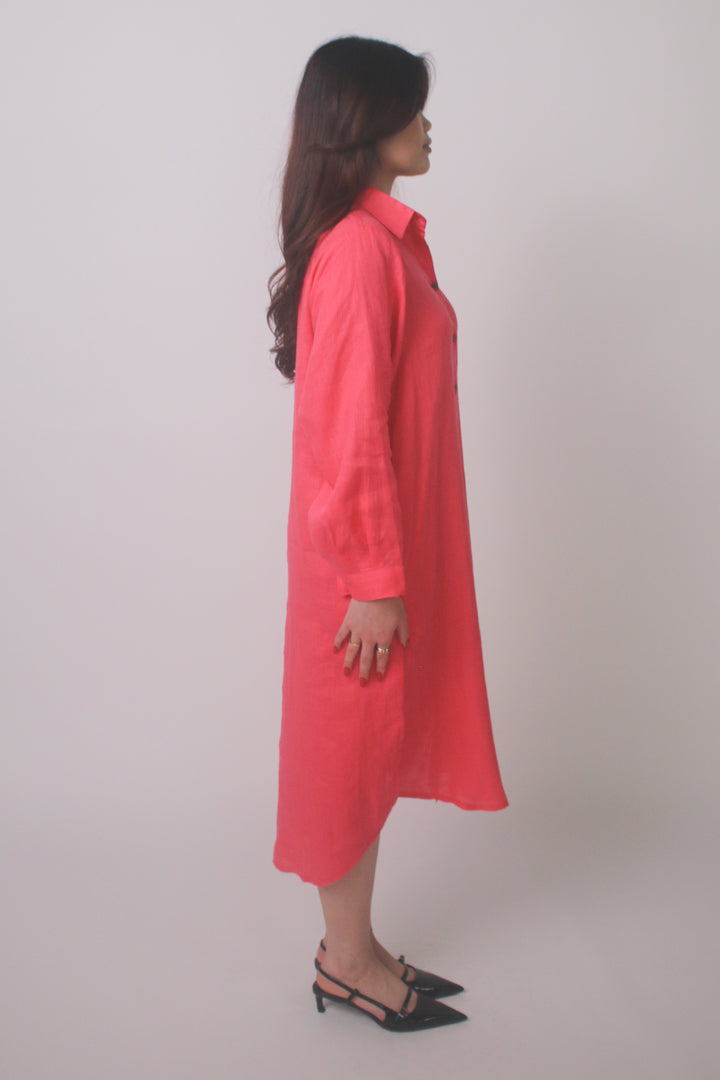 Relaxed 100% Linen Shirt Dress