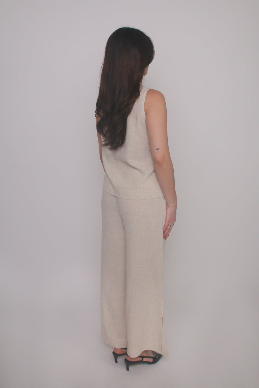 Abstract Print Linen Blend Set