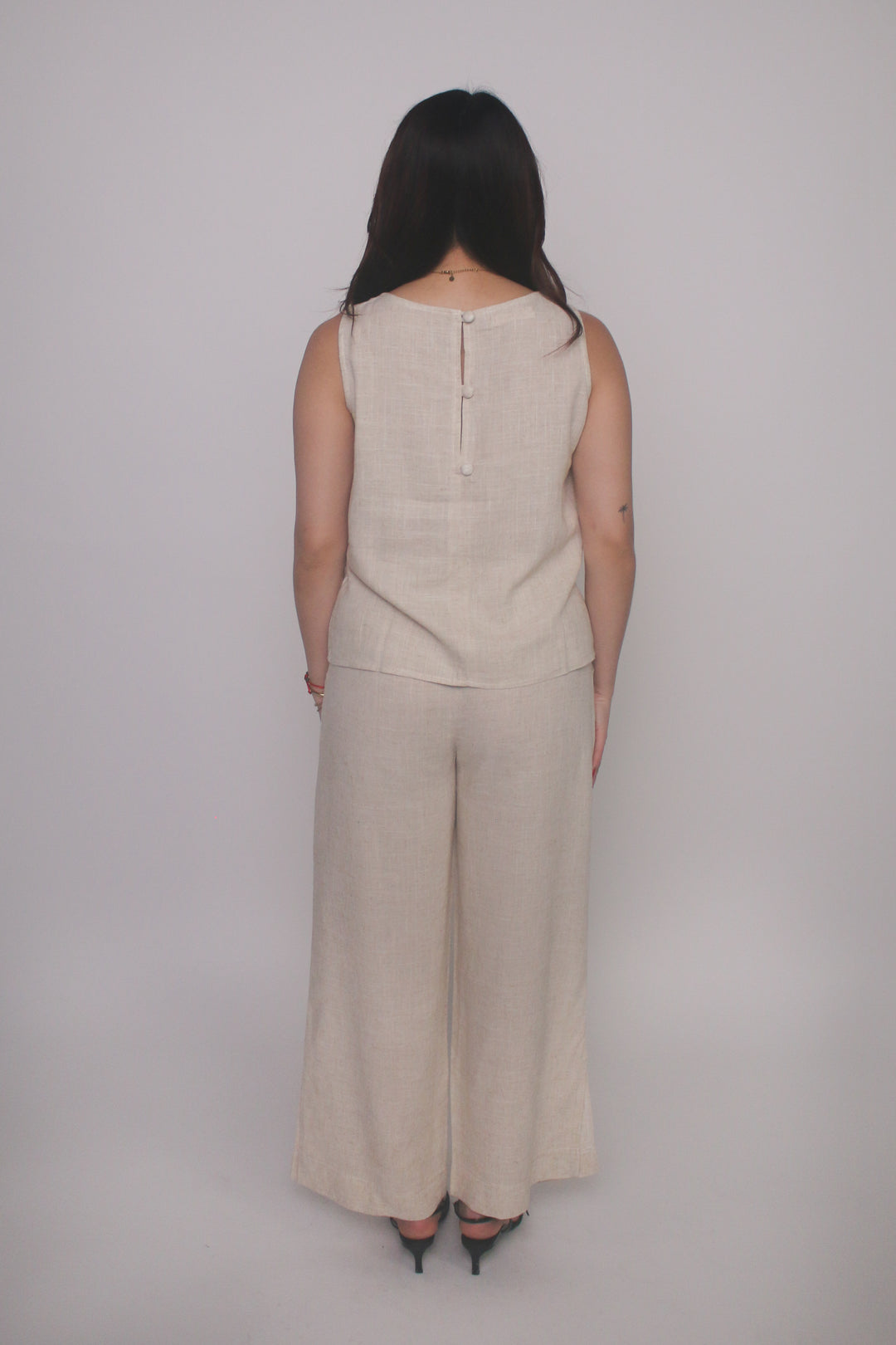 Abstract Print Linen Blend Set