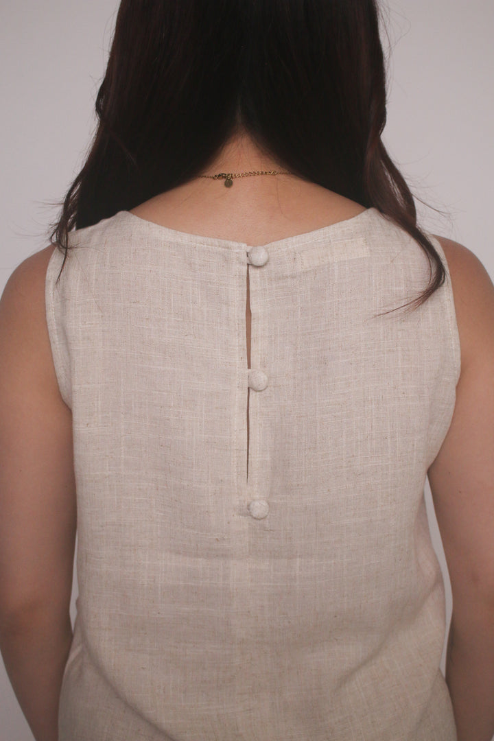 Abstract Print Linen Blend Set