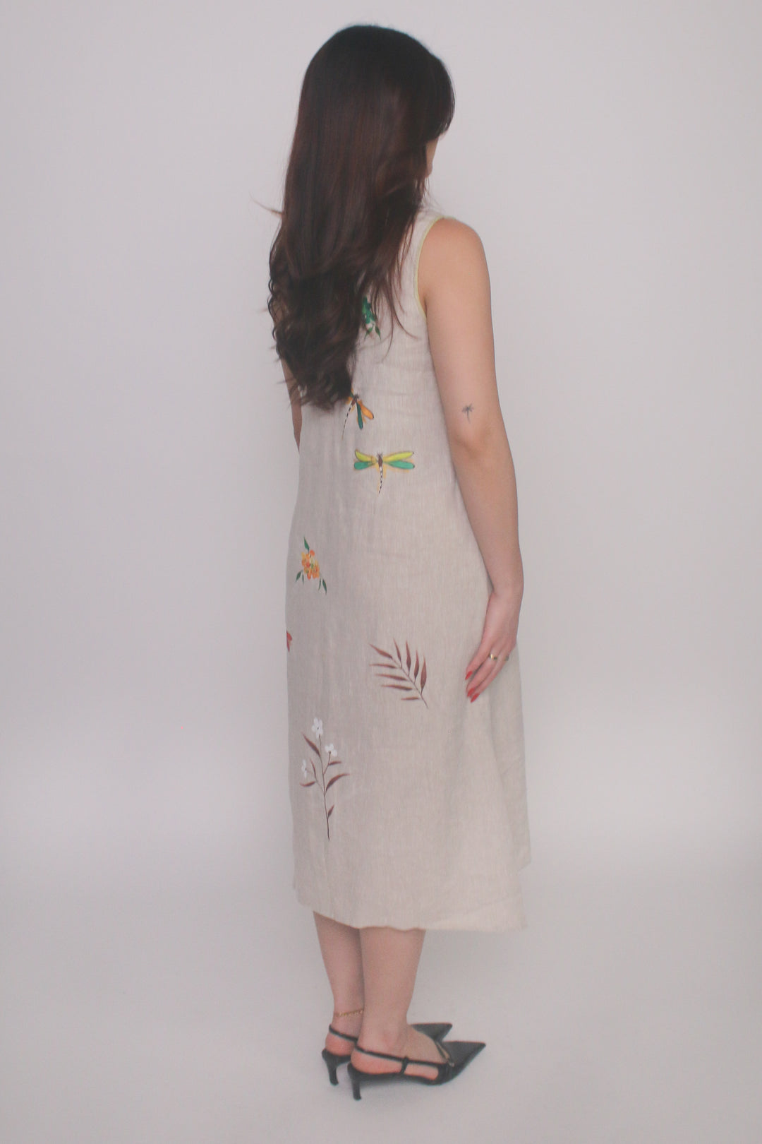 Hand-Painted 100% Linen Dress