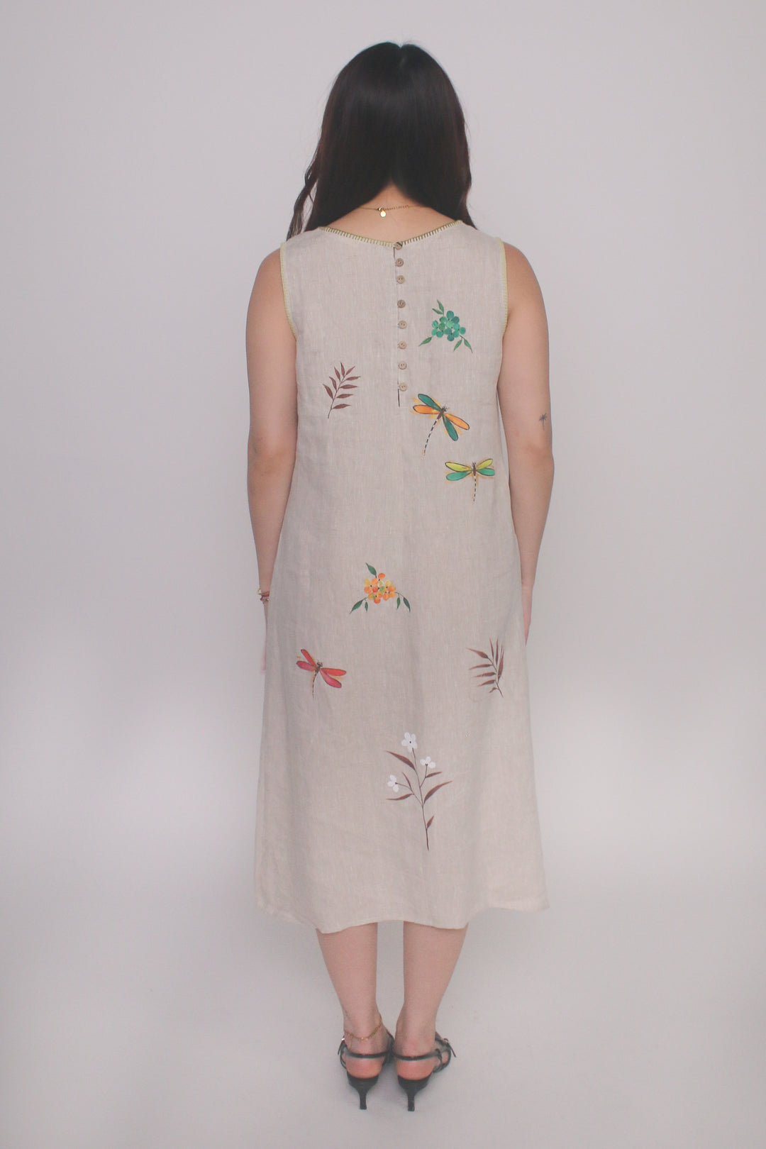 Hand-Painted 100% Linen Dress