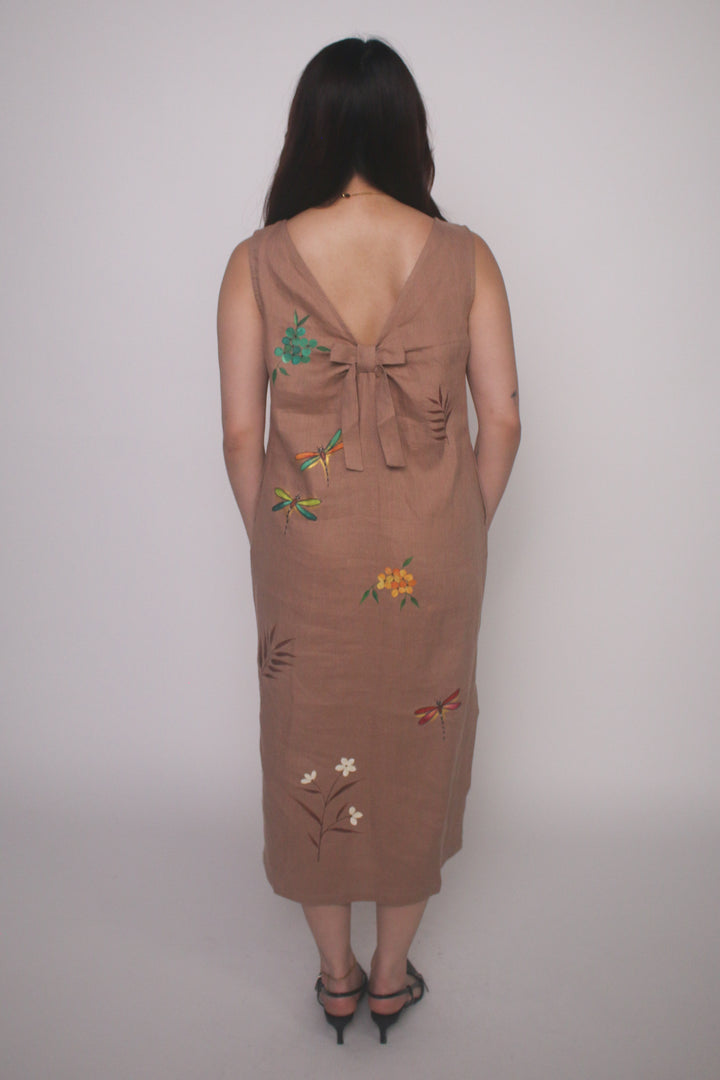 Hand-Painted 100% Linen Dress
