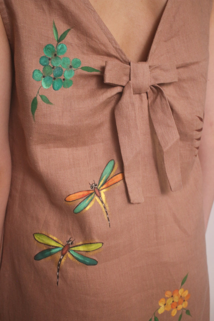 Hand-Painted 100% Linen Dress