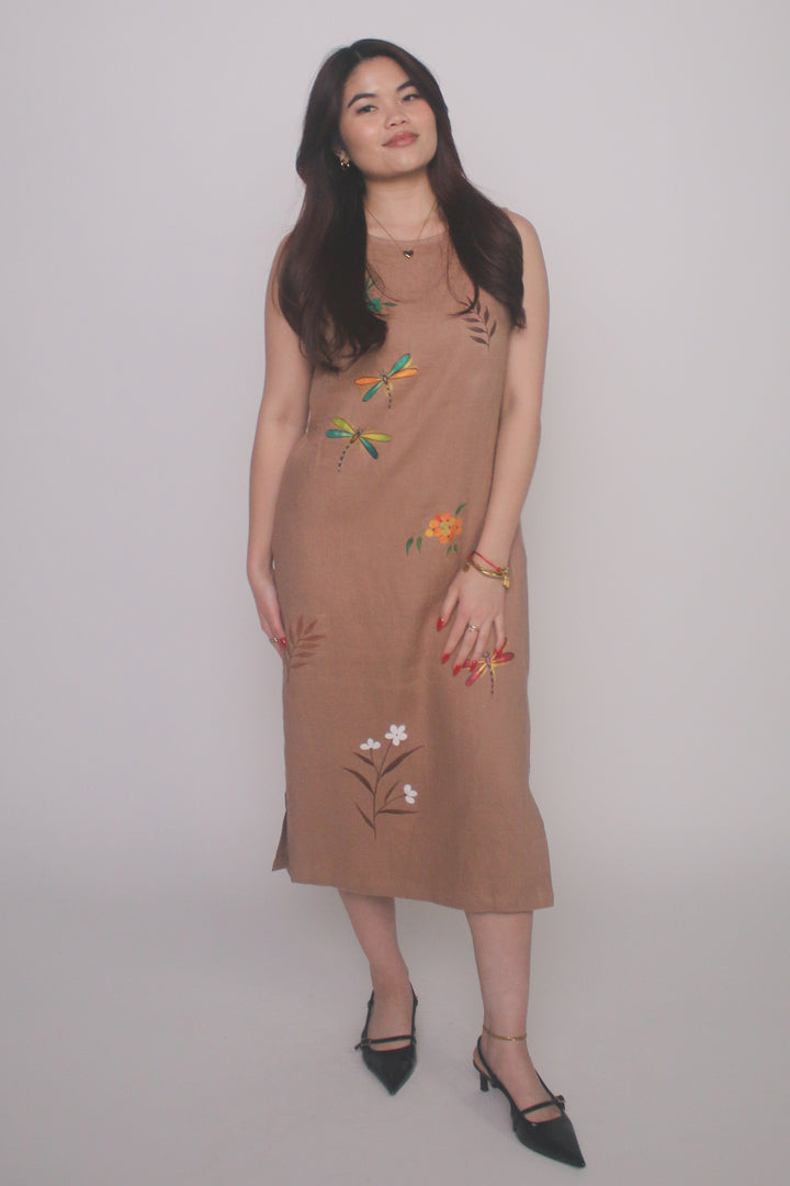 Hand-Painted 100% Linen Dress