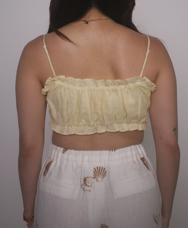 100% Linen Ruffle Bralette