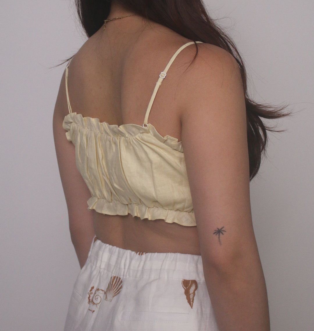 100% Linen Ruffle Bralette