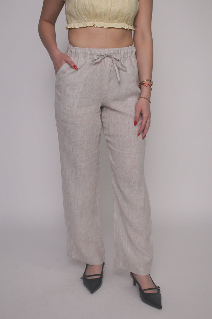 Maddy 100% Linen Drawstring Pants