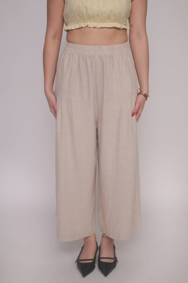 Jill 100% Linen Wide-Leg Lounge Pants