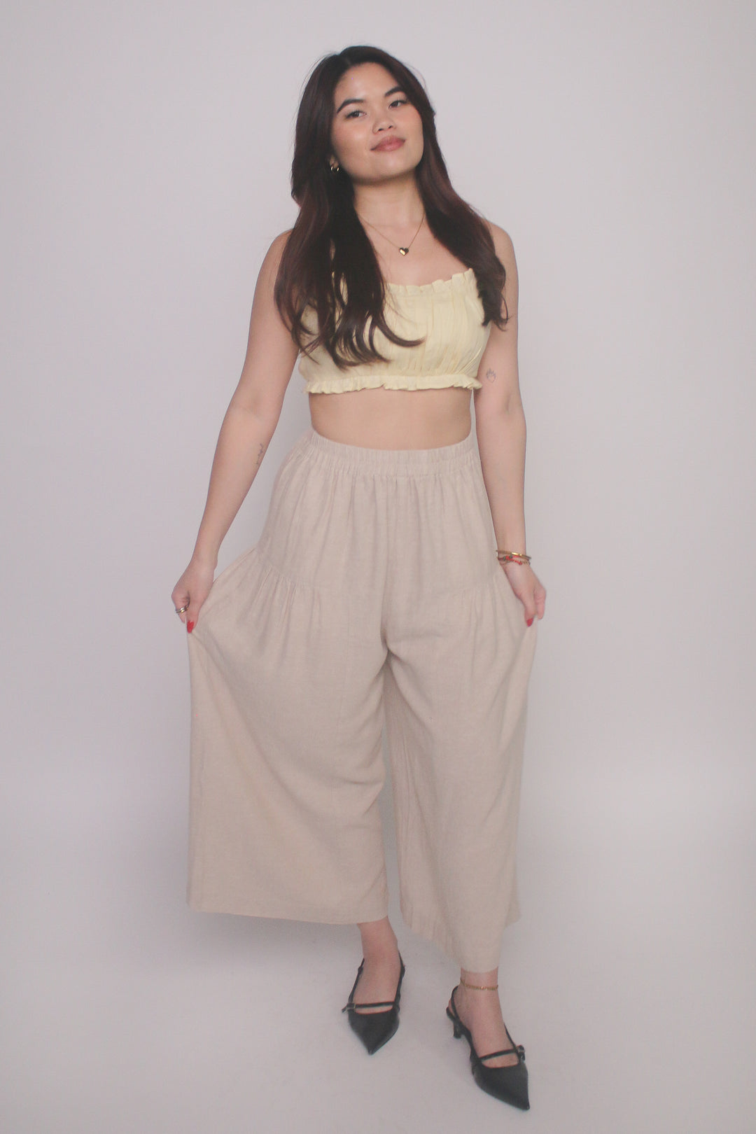 Jill 100% Linen Wide-Leg Lounge Pants