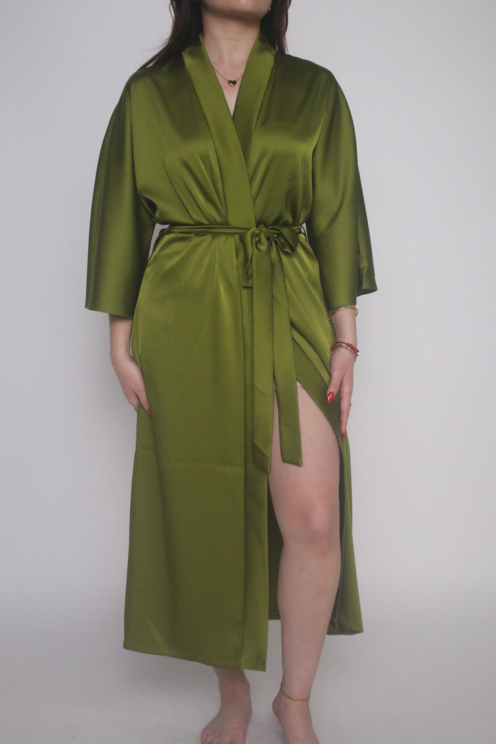 All Bodies Luxe Satin Silk Kimono Robe