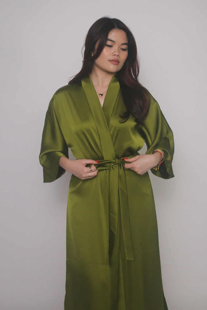 All Bodies Luxe Satin Silk Kimono Robe