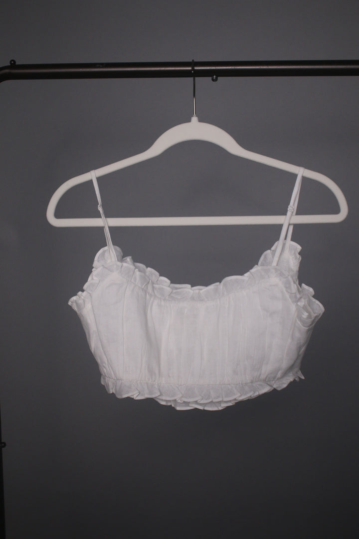 100% Linen Ruffle Panty and Bralette Set