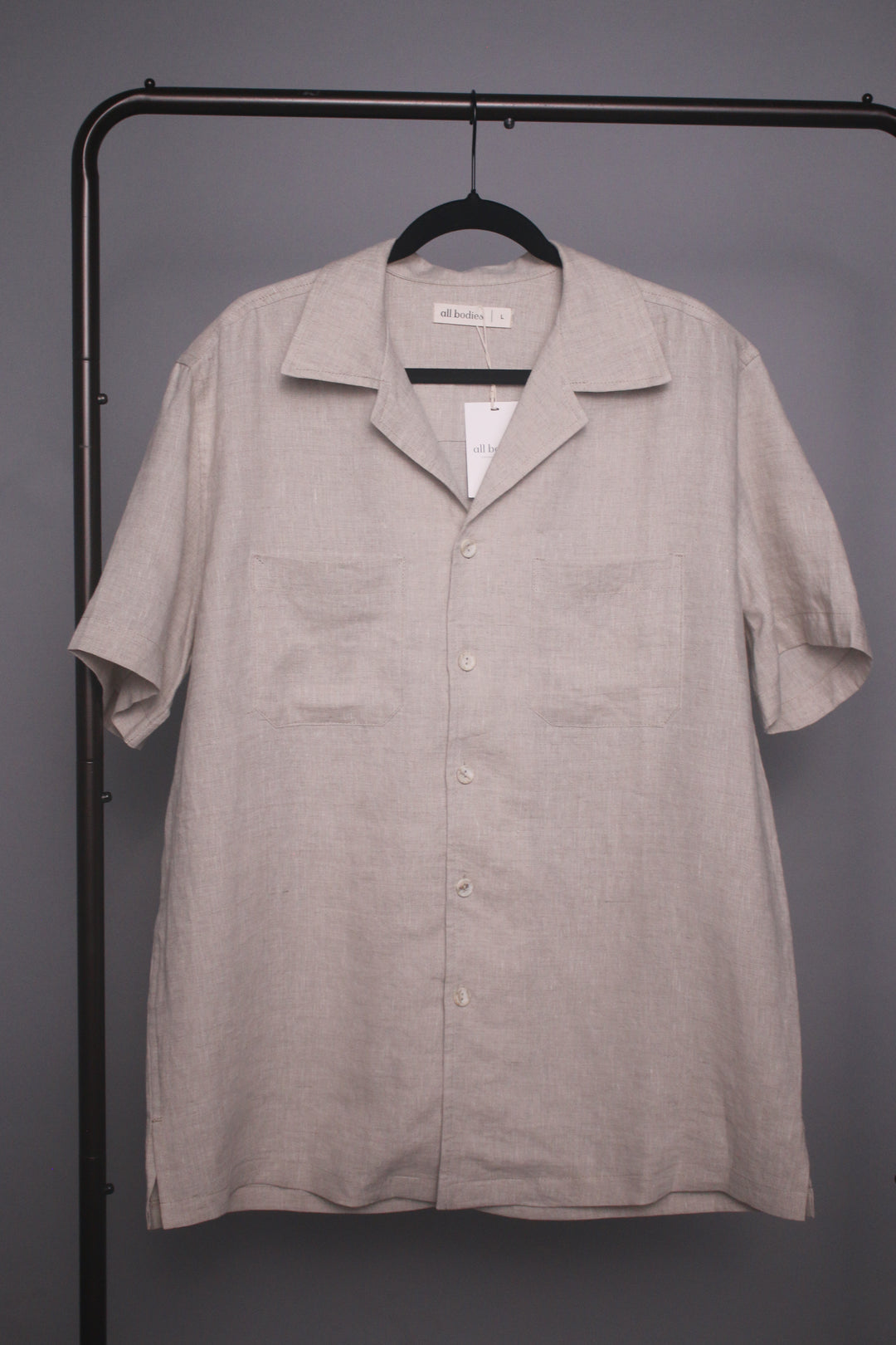 Men’s 100% Linen Collared Button Down Shirt