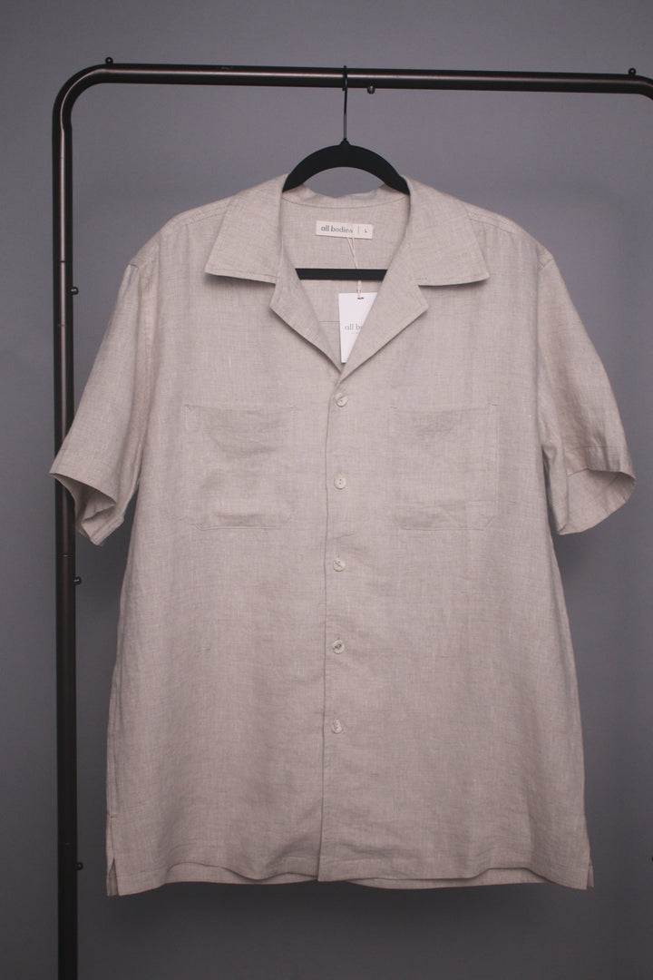 Men’s 100% Linen Collared Button Down Shirt