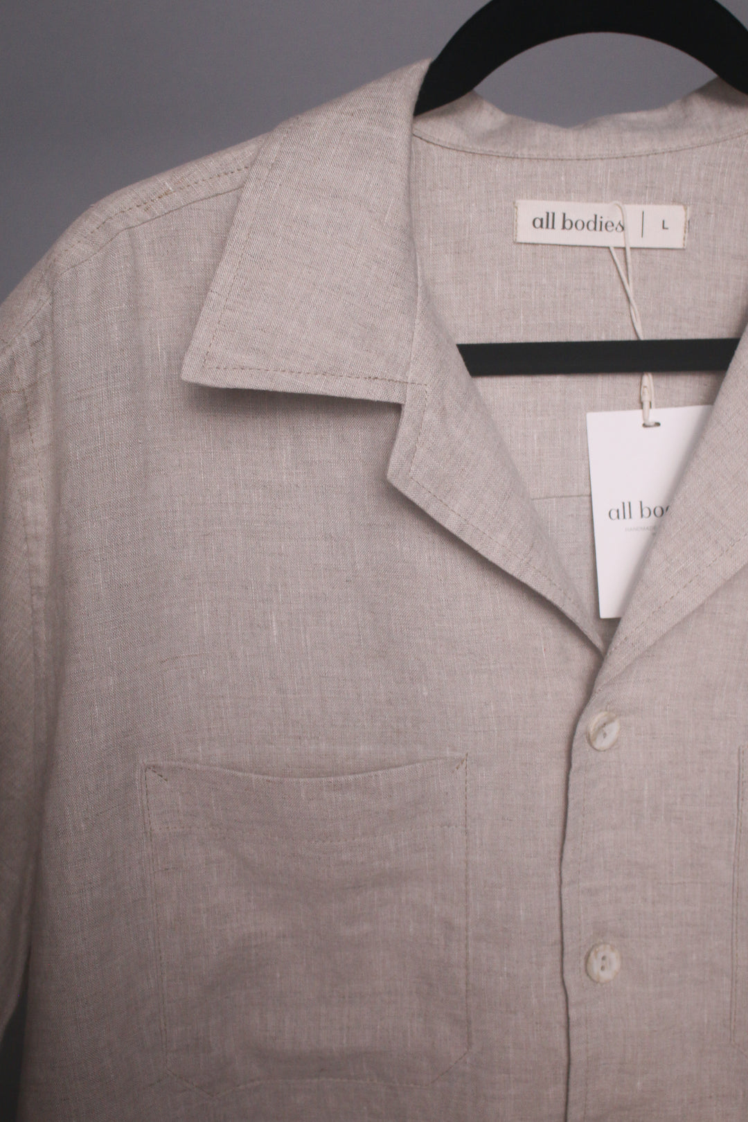 Men’s 100% Linen Collared Button Down Shirt