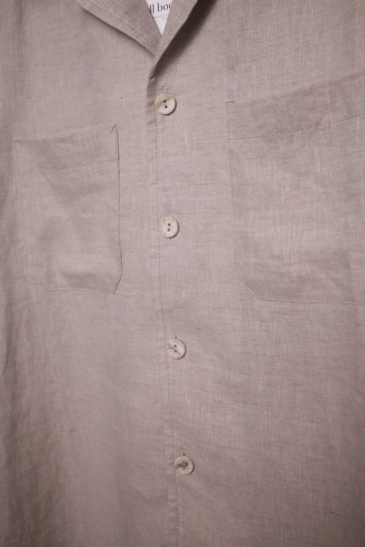 Men’s 100% Linen Collared Button Down Shirt